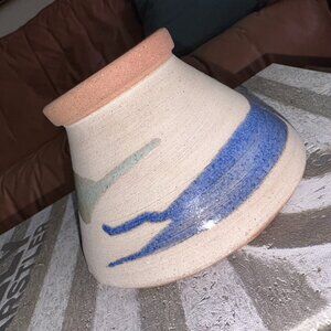 Vintage Signed Hector Alfado Conical Pottery Vase